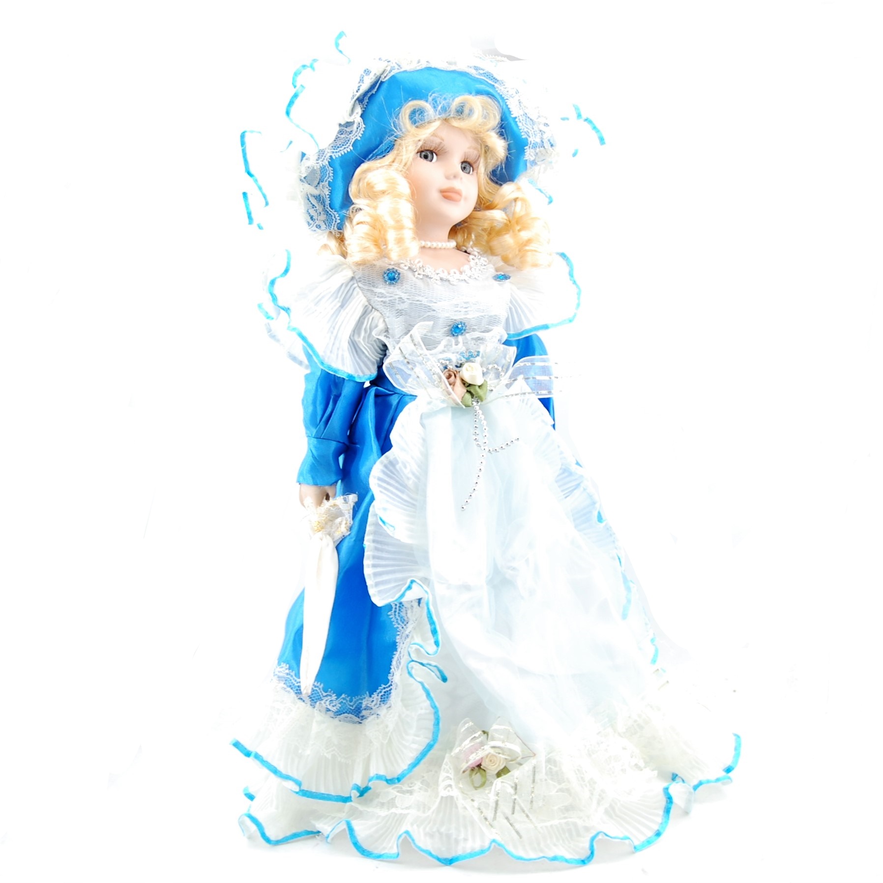 Porcelánová bábika 40 cm- BA-16- modrá