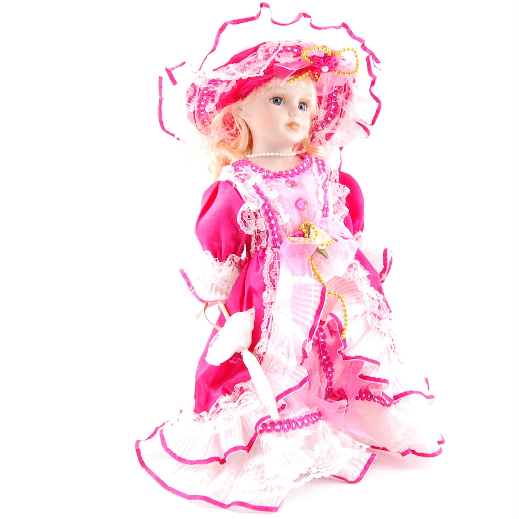 Porcelánová bábika rúžová- B-27