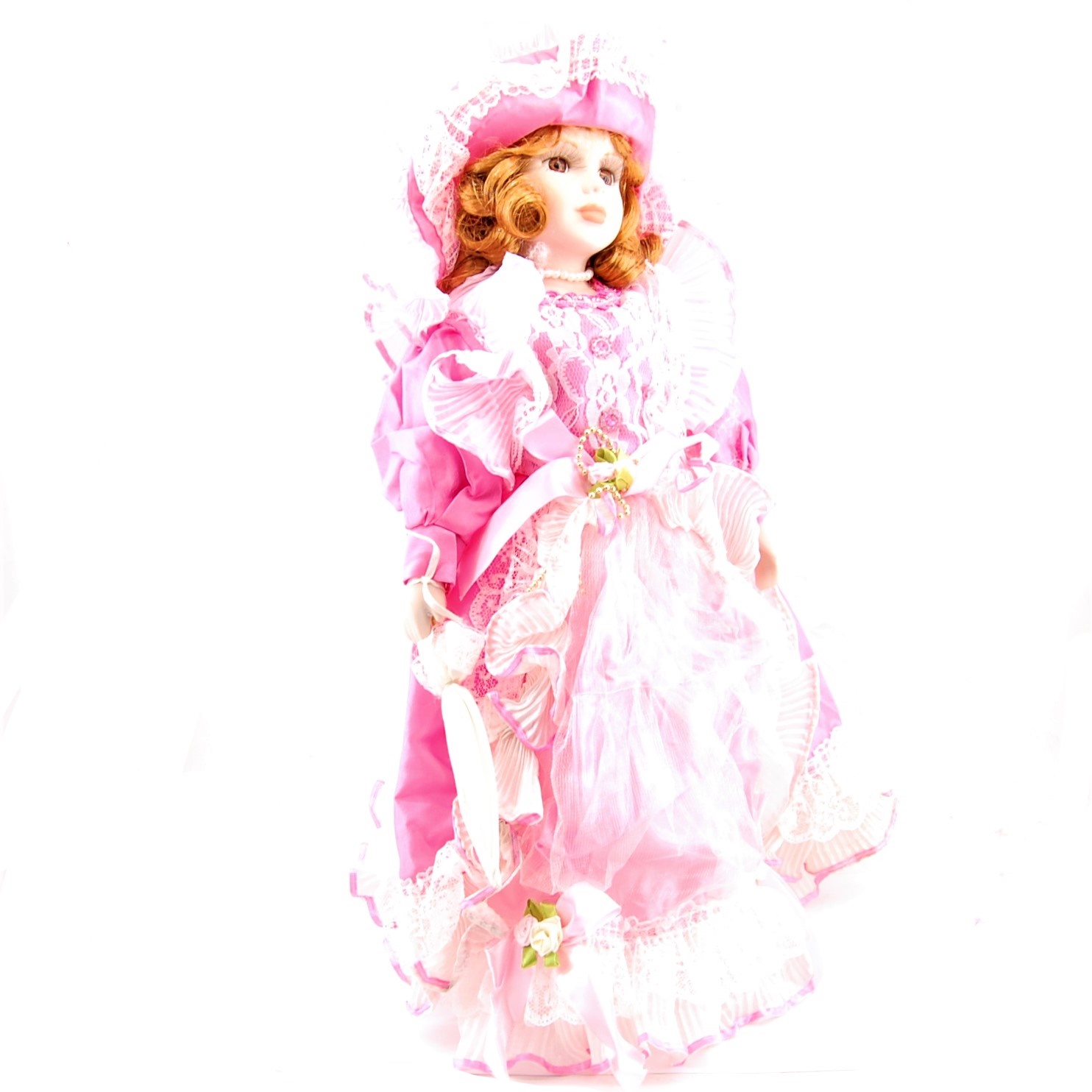 Porcelánová bábika 40 cm  - BA-64- rúžová