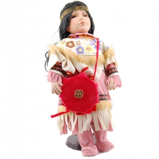 Porcelánova bábika Indiánka- IN-10